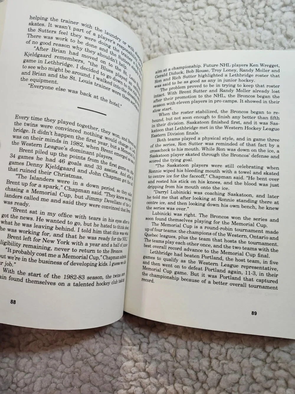 Six Shooters Hockeys Sutter Brothers Dean Spiros Hardcover 1990 Sports Biography - Picture 7 of 15